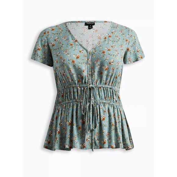 NWT Torrid Gauze Waist Detail Flutter Sleeve Top 4X or 26 Plus - Picture 1 of 5